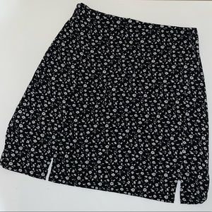John Galt Floral Mini Skirt w/ Slits
